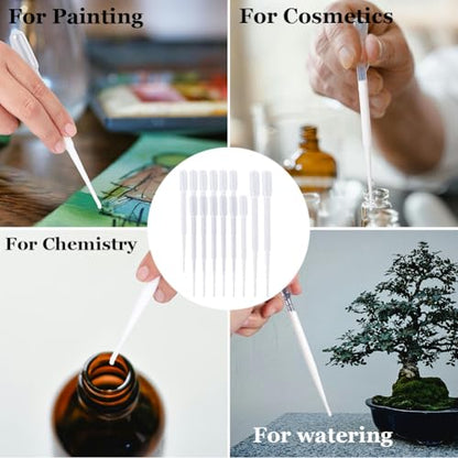 50Pcs 2ML Plastic Dropper Small Dropper Tool White Refillable Clear Essential Oil Laboratory Liquid Calibrated Eye Pipettes for Essential Oils Liquids Resin Activities Crafts Accessories - size: 5.91x0.47 inch(15x1.2cm)