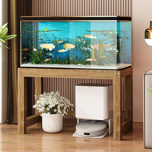 Fish Tank Stand,Customizable Solid Wood Fish Tank Stand, Non-Slip Foot Pads, Indoor Storage Rack for Home, Office & Hotel Use, 100x50cm (39.4x19.7in) – Sturdy & Stylish
