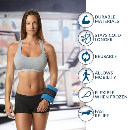 ComfiLife Ice Packs for Injuries (3 Piece Set) – Reusable Hot and Cold Pack with Wrap – Soft Gel Ice Packs for Back, Shoulder, Hip, Knee, Elbow, Joint Pain Relief – Heat & Cold Therapy (Medium) - size: Medium (Pack of 2)