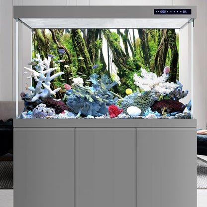 AWERT 36x24 inches Tree Branches Aquarium Background Green Algae Aquarium Background River Bed & Lake Fish Tank Background Vinyl Background - size: 36x24in/90x60cm