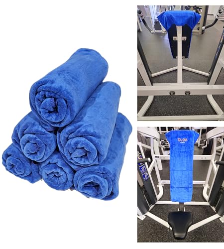 TA-DA Microfiber Towel | Back Pocket Insert on Hands and Fitness Items for Convenience. Sports Fitness Gym Workouts Yoga Pickleball Volleyball Hiking Etc. | 17" Inch X 32" Inch | 6 Pack | Blue - color: Blue