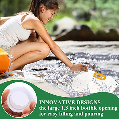 Jingmore 1.3 Gallon Collapsible Water Storage Bag Emergency Jug Container Clear Plastic Water Bladder for Outdoor Sport Camping Hiking No Leak, Freezable, Odorless, Flat Folding