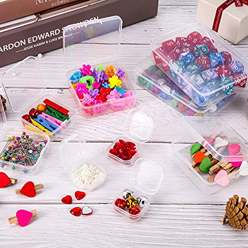 24 Packs Small Clear Plastic Beads Storage Containers Box with Hinged Lid for Storage of Small Items, Crafts, Jewelry, Hardware(2.12 x 2.12 x 0.79 Inches) - size: 2.12 x 2.12 x 0.79 Inches