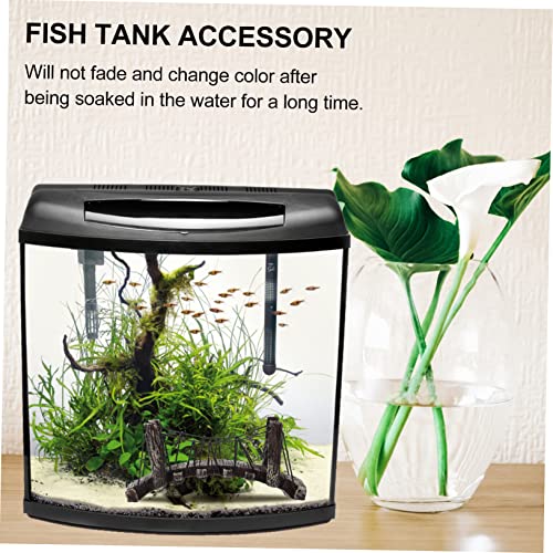 POPETPOP Fish Tank Bridge Decor Aquarium Bridge Lifelike Design for Underwater Landscape Easy to Safe for Fish for Climbing Pet Box Decoration