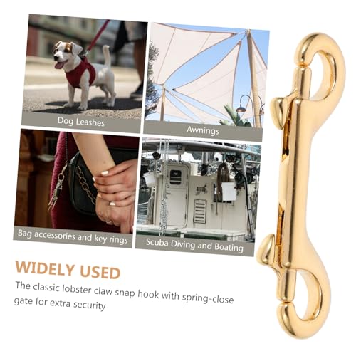 Brass Double End Snap Hooks 4 Pcs Oval for Straps and Belting - size: 4pcs