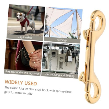 Brass Double End Snap Hooks 4 Pcs Oval for Straps and Belting - size: 4pcs