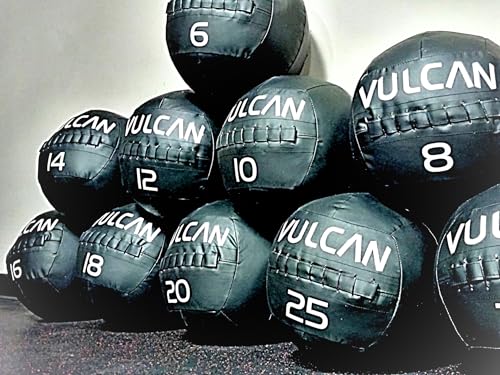 VULCAN Soft Medicine Ball – Durable High-Performance Weighted Exercise Ball for Core Workouts, Wall Ball Throws, Squats, and Partner Drills | Ideal for Home Gym and Functional Fitness Training - style: 14 lb Medicine Ball