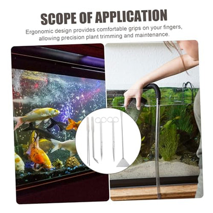 BESPORTBLE Stainless Steel Aquarium Scissors Multi-Function Tools Scraper Shovel Tweezer for Aquascaping