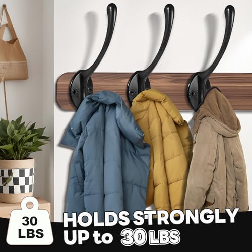 Wall Hooks for Hanging, 20-Pcs Heavy Duty Metal Coat Hooks, for Living Room, Bathroom, Kitchen, Bedroom for Coats, Towel, Hat, Key, Closet, Bag (Black) - color: 20pcs-Black