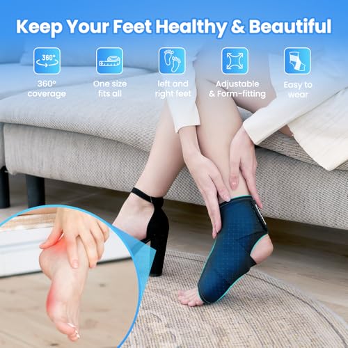 ONLYCARE Ankle Ice Pack Wrap for Swelling, Upgraded Gel Ice Pack Reusable, Hot Cold Therapy, Cold Pack for Sprained Ankle Injuries, Achilles Tendonitis, Plantar Fasciitis