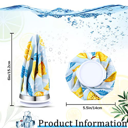 Honoson 4 Pack Reusable Ice Bags Hot Cold Bag Leakproof,Cartoon Fruit Style | Reusable Ice Pack, Ice Bags Hot Water Bag,Screw Cap No-Leak Elastic Breathable for Sports & Home Use,Wide Opening Easy Fill - style: Cartoon Fruit Style