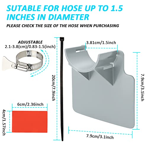 Swimming Pool Pipe Holders 3 PCS, Fits 1.5'(MAX) Above Ground Swimming Pool Hose Support Brackets, Prevent Pipe Sagging, with 3 Tapes, 6 Cable Ties& 3 Stainless Steel Hose Clamps