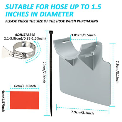Swimming Pool Pipe Holders 3 PCS, Fits 1.5'(MAX) Above Ground Swimming Pool Hose Support Brackets, Prevent Pipe Sagging, with 3 Tapes, 6 Cable Ties& 3 Stainless Steel Hose Clamps