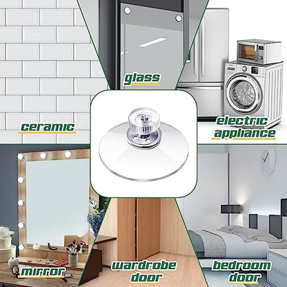 30 Pcs Suction Cups 50 mm/ 1.97 Inch Clear PVC Suction Cups with Screw Nut Strong Adhesive Sucker Pads Without Hooks for Wall, Glass, Window, Car, Door, Bathroom, Shade, Cloth