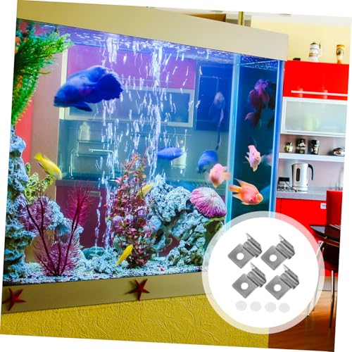 Fish Tank Accessories Aquarium Lids 4Pcs Fish Tank Glass Aquarium Cover Clip Support Holder Stainless Steel - Aquarium Accessories Universal Lid Clips 5mm Glass Tank Aquarium Lid