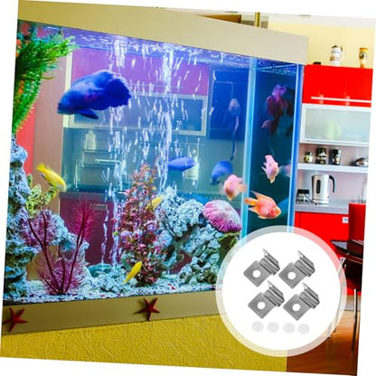 Fish Tank Accessories Aquarium Lids 4Pcs Fish Tank Glass Aquarium Cover Clip Support Holder Stainless Steel - Aquarium Accessories Universal Lid Clips 5mm Glass Tank Aquarium Lid