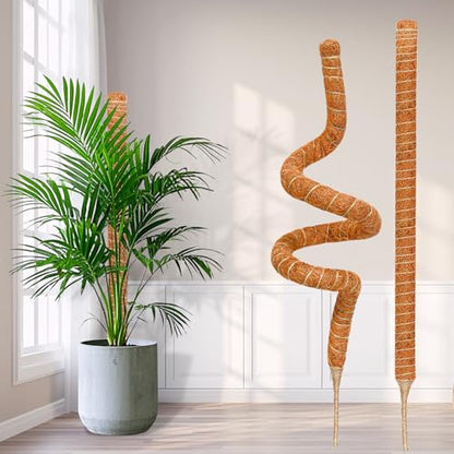 4 Pack 28 Inch Moss Pole Monstera Plant Support, Coir Moss Poles for Climbing Indoor Plants, Bendable Plant Stake Trellis for Potted Plant, Pothos, Philodendron - size: 4 Pack ( 28-Inch)