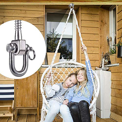 SELEWARE 2 Pack Swing Hangers Swing Set Hooks Stainless Steel Hammock Hooks | Heavy Duty Swing Mount for Porch Swing, Hammock Chair, Heavy Bag, Yoga Silk, Suspension Straps, Gymnastics Rings - color: Stainless 2 Pack Swing Hooks