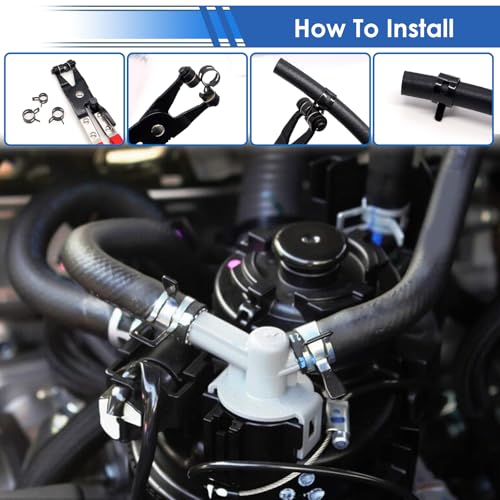 406Pcs 6-25mm Spring Band Hose Clamps With Plier 13-sizes Constant Tension Hose Clamp used for Fuel Line，Vacuum Hose，Air Hose - size: 6-25mm 406pcs