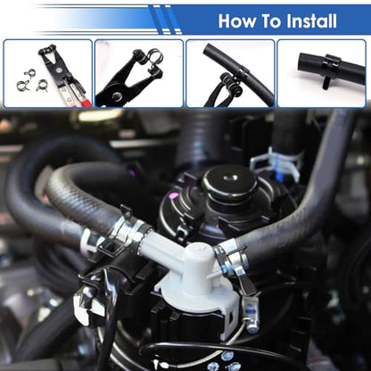 406Pcs 6-25mm Spring Band Hose Clamps With Plier 13-sizes Constant Tension Hose Clamp used for Fuel Line，Vacuum Hose，Air Hose - size: 6-25mm 406pcs