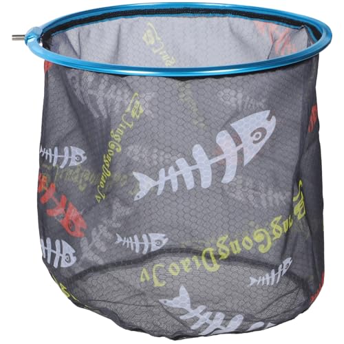 Zerodeko Fishing Net Replacement Head 35cm Diameter Round Fish Catching Net with 35cm Depth, Sturdy Fishing Aid for Freshwater and Saltwater Anglers Random Color