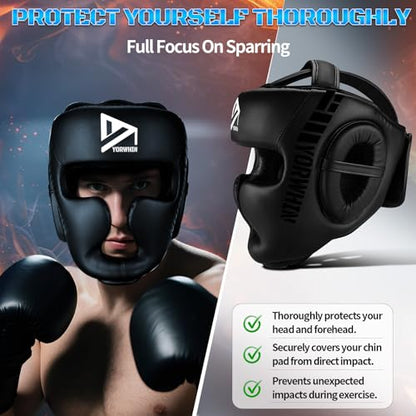Boxing Headgear for Kids Youth, Boxing Head Sparring Gear MMA Headgear - size: Large