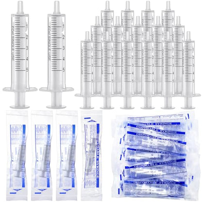 100 Pcs Plastic Syringe No Rubber Plunger Oral Syringes Without Needle Measuring Luer Slip Tip Syringe for Kids Children Liquids Refilling Scientific Labs(5 ml)