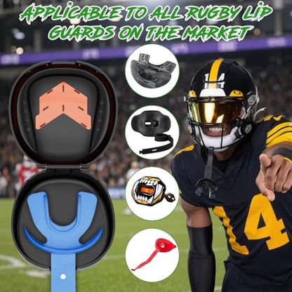 ARGOMAX Ventilated Mouth Guard Case with Clip for Lip Guards, Black Orange - color: Black+orange