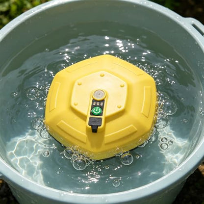 Portable Floating Aerator – Rechargeable Oxygen Pump with IPX7 Waterproof, Electric Air Pump for Live Bait Buckets & Fish Tanks (5-30 Gallons), Quiet Operation