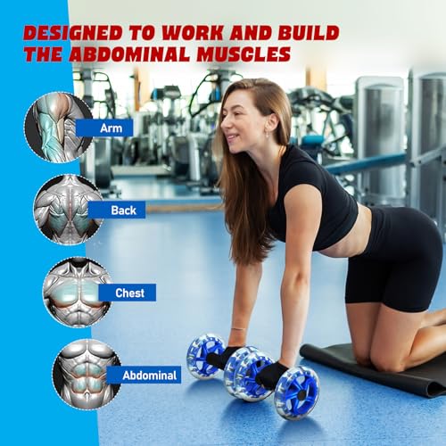 SEWACC Dual Wheel Ab Roller, Core Trainer with Non-Slip Handles