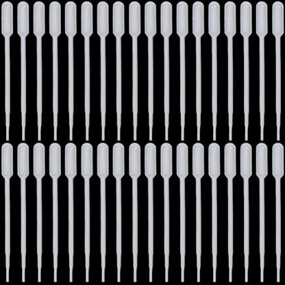 50Pcs Small Plastic Dropper Essential Oil Dropper Refillable Mini 1ML White Clear Crafts Eye Laboratory Liquid Calibrated Pipettes for Essential Oils Liquids Resin Activities Accessories - size: 5.51x0.47 inch(14x1.2cm)