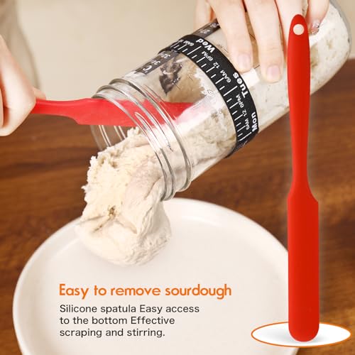 Sourdough Starter Jar Kit，Sourdough Bread Making tools Supplies,33oz Glass Jar with Date Marked Feeding Band, Precision Thermometer, Durable Cloth Cover & Secure Metal Lid forBread Making