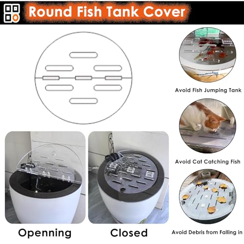 Customizable Acrylic Fish Tank Cover, Anti-Jumping Lid with Flip-Top & Vent Port, Prevents Cats from Catching Fish, Perfect for riums and Pet Owners - size: 80cm/31in