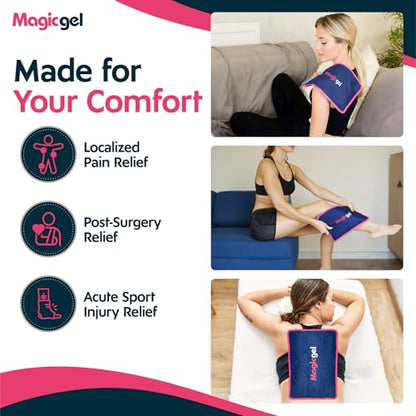 Magic Gel Premium Ice Pack - Reusable Gel Ice Pack (11.8" x 7.8") for Icing Injuries, Pain Relief, Cold Compress for Reducing Swelling - FSA HSA Eligible - | Flexible & Foldable 1 Count (Pack of 1) - style: M - 11.8 x 7.9 inches