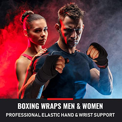 Jerify 15 Pairs Boxing Wraps Bulk for Hand 180‘' - color: Black