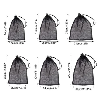 Breathable Mesh Drawstring Bags | Multipurpose Nylon Sports Storage for Activity Gear | Durable Construction(25 x30cm) - size: Medium