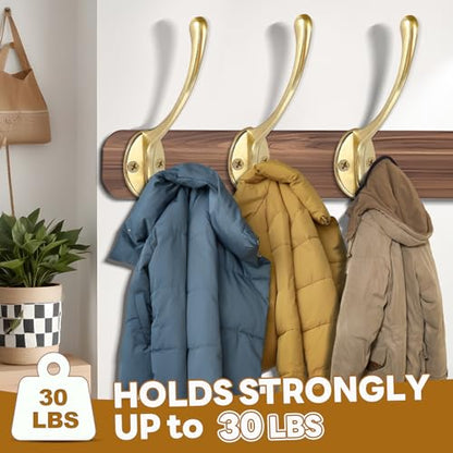 Wall Hooks for Hanging, 20-Pack Heavy Duty Metal Coat Hooks, for Living Room, Bathroom, Kitchen, Bedroom for Towel, Hat, Key, Closet, Bag (Gold) - color: 20pcs-Gold