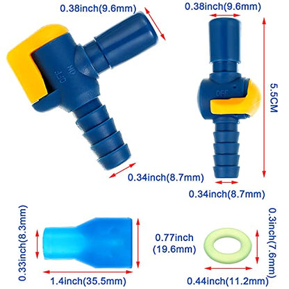 13 Pcs Bite Valve Replacement, Includes 6 Pcs Silicone Replacement Nozzle, 4 Straight and Angled Hose Connector, 2 Tube O Ring and Insulated Tube for Hydration Bladder Backpack Water Reservoir