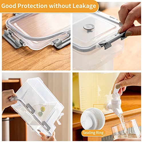 Cold Kettle with Faucet, 6L Refrigerator Juice Water Pitcher, Home Plastic Beverage Dispenser, Filter Drink Container for Home, Kitchen, Camping, Party