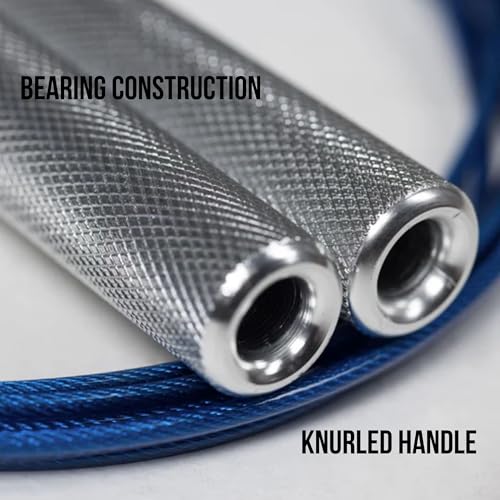 Rep Fitness Speed Ropes - Adjustable and Cable Speed Ropes for Conditioning and Double Unders - color: B: SilverHandles