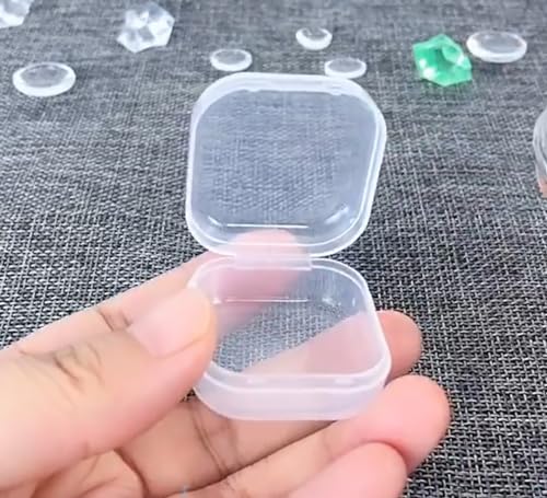 12 PCS Square Empty Mini Clear Plastic Storage Containers (1.38 x 1.38 x 0.71 Inch), Clear Plastic Beads Storage Containers Box for Beads, Jewelry, Game Pieces and More - size: 1.38 x 1.38 x 0.71 Inch