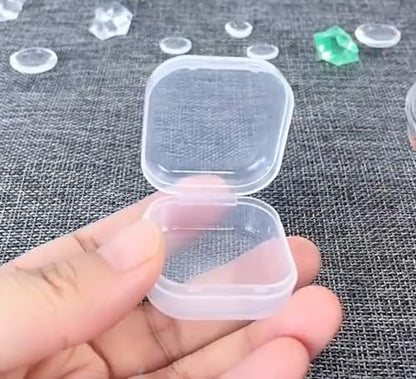 12 PCS Square Empty Mini Clear Plastic Storage Containers (1.38 x 1.38 x 0.71 Inch), Clear Plastic Beads Storage Containers Box for Beads, Jewelry, Game Pieces and More - size: 1.38 x 1.38 x 0.71 Inch