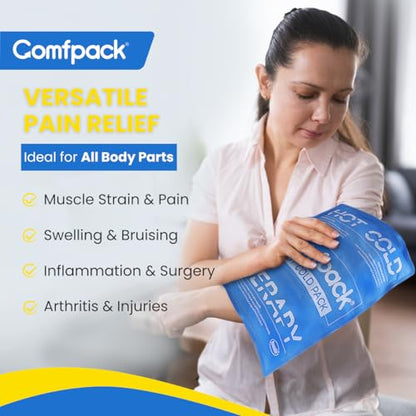 Soft Ice Packs for Injuries Reusable, Double Side Hot Cold Therapy | Gel Ice Packs for Injuries, Headaches, Muscle Pain Relief, Long-Lasting Ice Pack for Knee, Shoulder, Ankle, Leg, Neck - size: 11.2×14.7 Inch