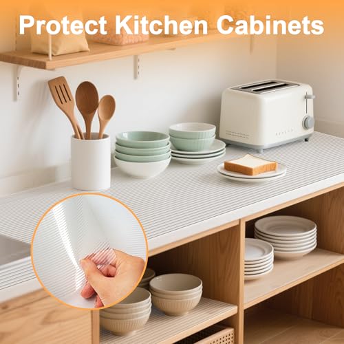 Shelf Liners for Kitchen Cabinets Drawer Non Adhesive Non-Slip Liner 22 Inches x 20 FT Waterproof & Oil-Proof Durable Material Fridge Liner for Shelves - size: 22"W x 240"L