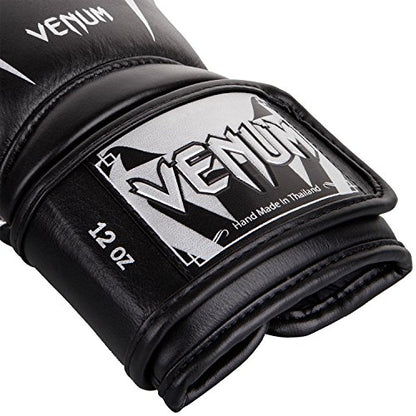 Venum Giant 3.0 Boxing Gloves - Nappa Leather - color: Black/Silver, size: 16 oz