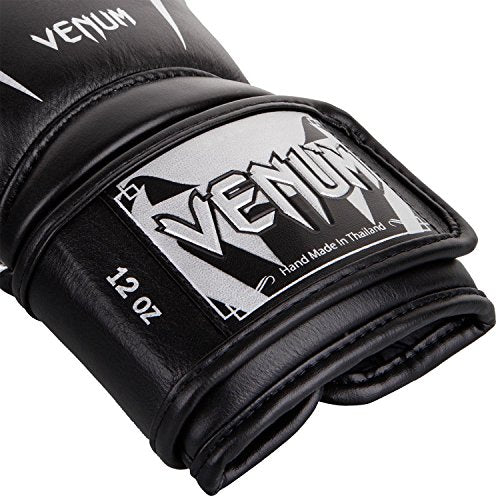 Venum Giant 3.0 Boxing Gloves - Nappa Leather - color: Black/Silver, size: 10 oz