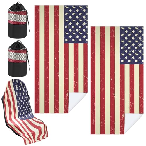 Hahafelt 2 Pack Car Seat Towel Cover with Storage Bag, American Flag - style: American Flag