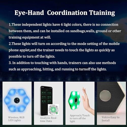 TsoLay Reaction Training Lights Kit, Hand-Eye Coordination Reflex Training Pods with App Control, 270° Wide-Angle Sensors, Smart Brightness for Speed, Agility, Reflex and Cognitive Drills
