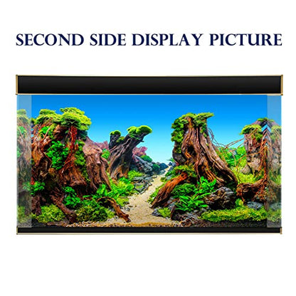 ELEBOX Fish Tank Background Aquatic Plant Reef Beach Aquarium Wallpaper Background Double Sides Background Poster - color: L