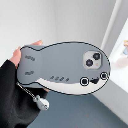 3D Fish Case,Cartoon Cute Kawaii Lovely Character Blue Fish with Pendant Shape Kids Teens Girls Women Soft Silicone Case for iPhone 14 Pro Max/15 Pro Max 6.7 inch